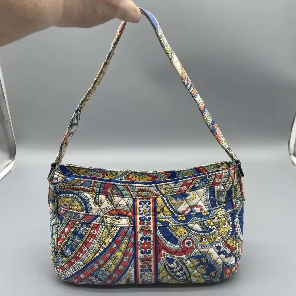 Vera Bradley Shoulder Bag Womens Multicolor Marina Paisley Floral Purse Clean